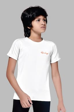 Solid Cotton Round Neck T-shirt for Boys 02801567YRSWHI
