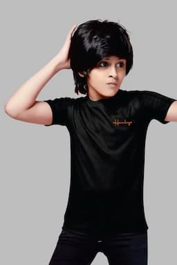 Solid Cotton Round Neck T-shirt for Boys 02801589YRSBLA