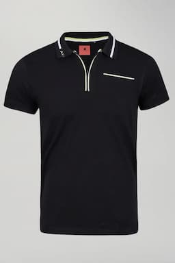 Cotton Solid Casual Polos for Men 028154XXLBLA