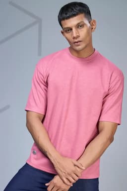 Men's Self Designed Drop Shoulder T-shirt 02820838PIN