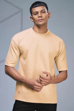 Men's Self Designed Drop Shoulder T-shirt 02820838SAN