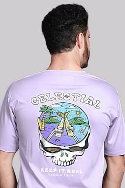 Men's Printed Round Neck T-shirt 02824136LAV