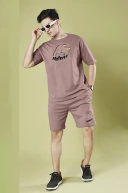 Men's Cotton Embroidered Co-Ord Set  028455DUSPINS