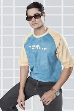 Men's Tie & Dye T-shirt with Embossed Print 028465SBLU