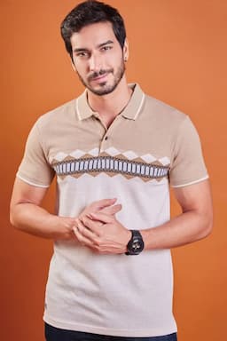 Men's Cotton Printed Polo T-shirt 02847044SAN