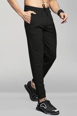 Solid Regular Fit Track Pants for Men 028484BLAL