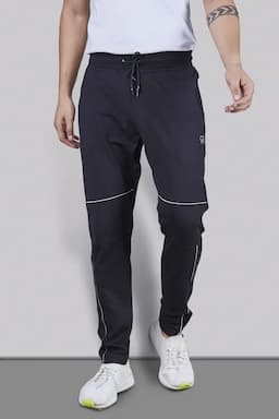 Cotton Printed Regular Fit Track Pants for Men 028567BLAXXL