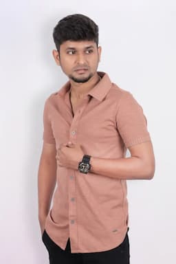 Men's Self Designed Half Sleeve Casual Shirt 028923DARBRO40