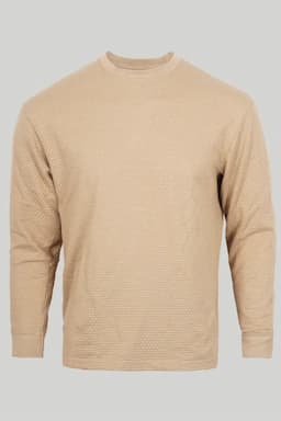 Men's Cotton Self Design Full Hand T-shirt  02892944MUS