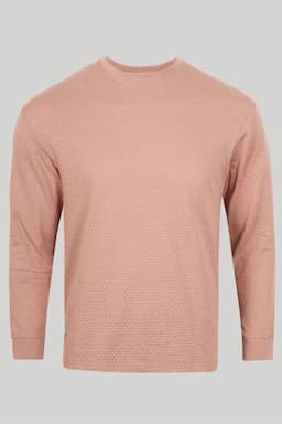 Men's Cotton Self Design Full Hand T-shirt  02892944ORA