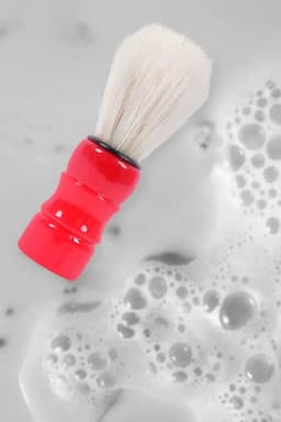 Synthetic Nylon Beard Shaving Brush for Boys and Men (Red)  029065RED