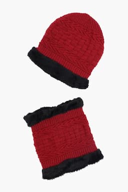 Wool Beanie Cap & Muffler for Men and Women 029088MAR