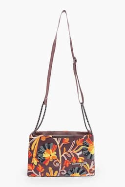 Premium Floral Embroidered Sling Bag for Women 029153BRO
