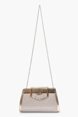 Premium Party Wear Handheld Bag with Detachable Strap 029154SIL