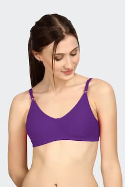 Prithvi Lucky Cotton Solid Seamless Bra for Women 029761VIO40