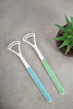 DR.ZARVA Tongue Cleaner (Blue & Green)- Pack of 2 (Design May Vary) 029858BLU&GRE