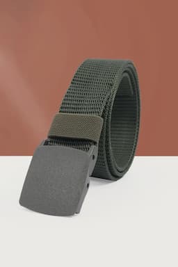 Synthetic Leather Textured Belts for Men 029873GREONESIZ2