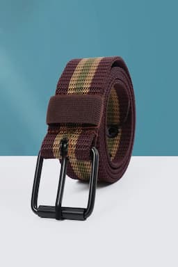Canvas Striped Casual Belt for Men 029875BROONESIZ