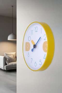 Plastic Analog Wall Clock - 29 cm 030329YEL
