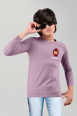 Cotton Solid Full Sleeve T-shirt for Boys 031023910YRSMAU