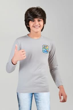 Cotton Solid Regular Fit T-shirt for Boys 031025910YRSLIGGRE