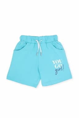 Cotton Printed Shorts for Girls 032573BLU56YRS2