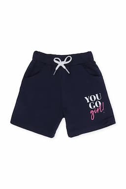 Cotton Printed Shorts for Girls 032573NAVBLU810YRS2