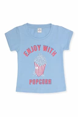Cotton Printed T-Shirt for Baby Girls 032630BLUGRE612