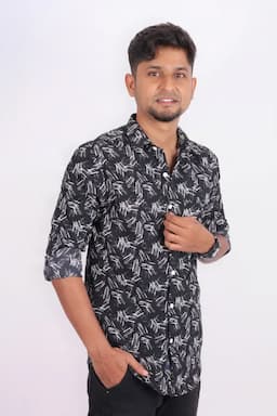 Cotton Printed Casual Shirt for Men 032938BLAXXL