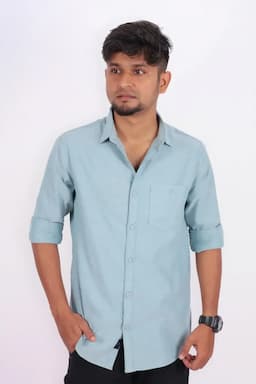 Men's Solid Full Sleeve Casual Shirt 033261GREL