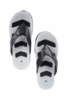 Textured Acupressure Footbed V-Strap Slippers for Men 0335697BLA&GRE2