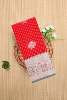 Silk Cotton Woven Design Saree with Blouse for Women 033874REDFRESIZ