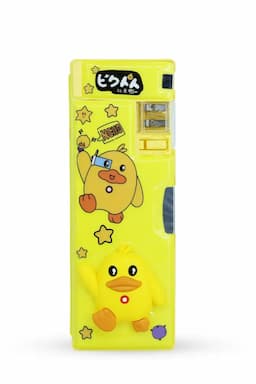 3D Duck Printed Pencil Box with Inbuilt Sharpener (Yellow) 033929YEL