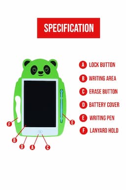 Panda Designed 9 Inch LCD Writing Tablet for Kids (Green) 033954GRE