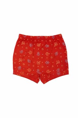 Cotton Printed Bloomer Shorts for Girls - Red  033995RED70CM