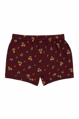 Cotton Printed Bloomer Shorts for Girls - Brown  034033BRO65CM