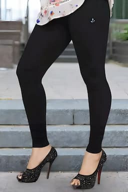 Cotton Lycra Chudidhar Leggings for Women 034318XXLBLA
