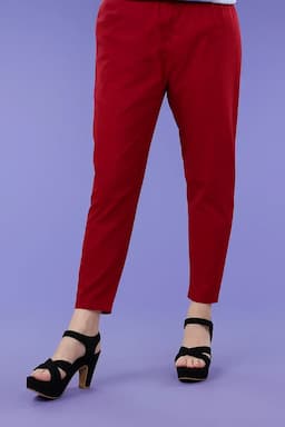 Cotton Straight fit Pant with Pocket for women 034324XXLMAR