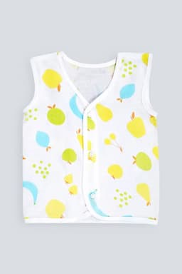 Cotton Button Jhabla For babies - Yellow 034328YEL69M