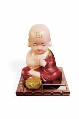 Plastic Solar Power Buddha Statue - 11 cm 034405BRO1