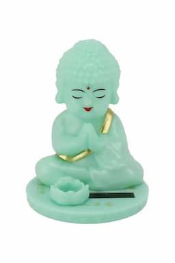 Plastic Solar Power Buddha Statue - 11 cm 034405GRE1