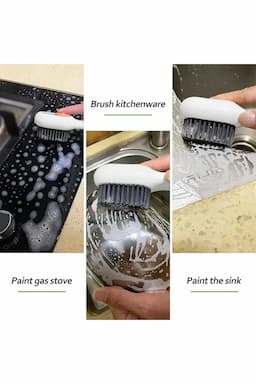 Plastic Brush with Long Handle - 16 L x 4 W cm 034839OFFWHI1