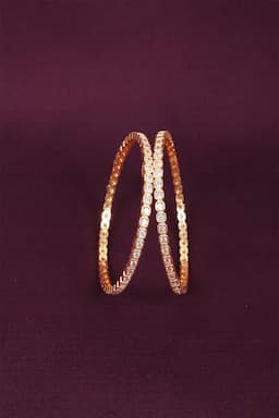 Gold Plated Square AD Stone Bangles for Women 034866GOL2.82