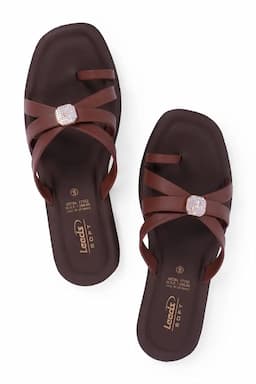 Elegant Slip-On Sandals with Crystal Accent for Women 0349189BRO