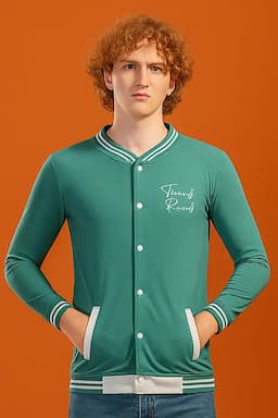 Men's Cotton Casual Self Designed Jacket 034937GREXXL