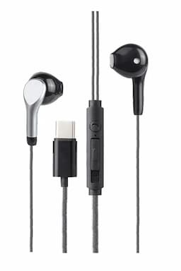 Gizmore ME343 Type-C In Ear Wired Earphone with Rich Bass, Stereo Sound (Black Grey) 034953ME3BLAGRE
