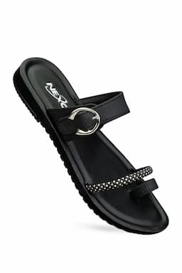 Stylish Slip-On with Buckle Sandals for Women 0349615BLA