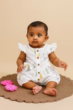 Muslin Rompers for Babies - White 036393WHI612