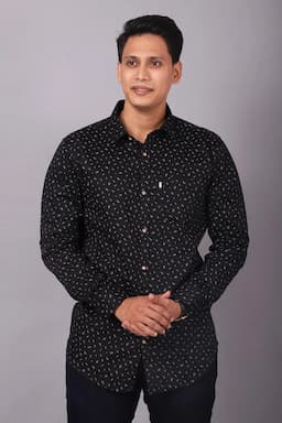 Cotton Printed Casual Shirt for Men 000541BLAM