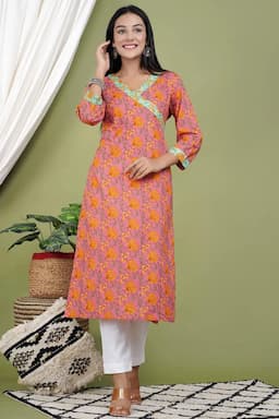 Cotton Floral Printed Kurti for Women 000629XXLORA